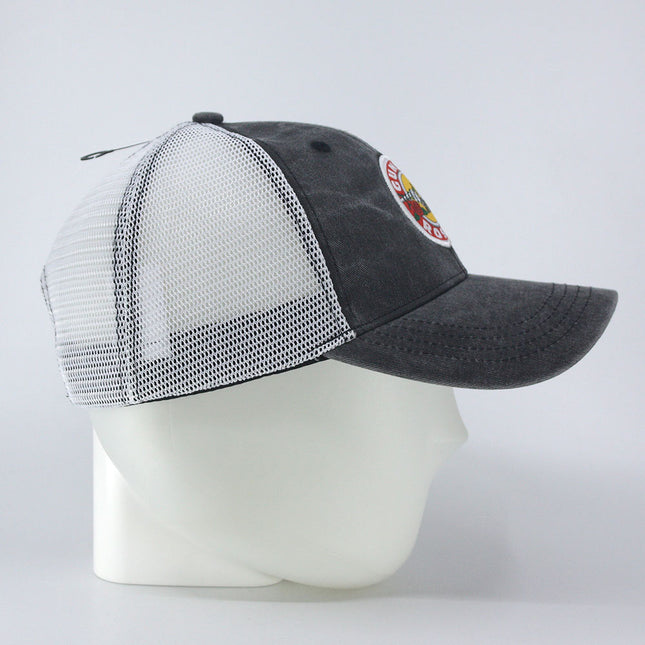 Guns N' Roses Unisex Mesh Back Adjustable Baseball Cap Vintage Logo Charcoal Gray & White