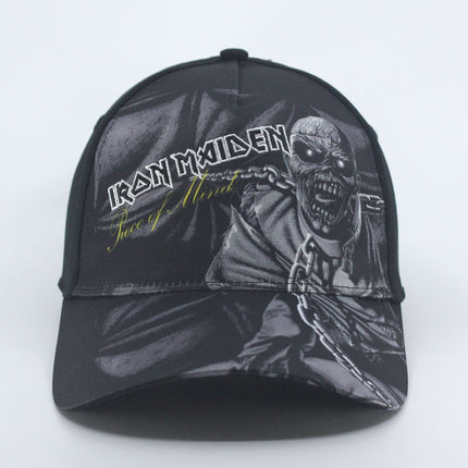 Iron Maiden Unisex Cotton Adjustable Baseball Cap Piece of Mind Greyscale Black