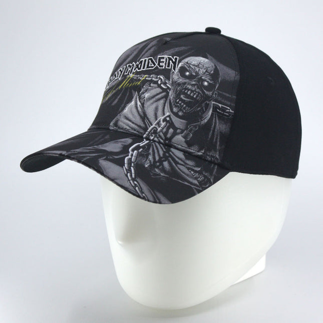 Iron Maiden Unisex Cotton Adjustable Baseball Cap Piece of Mind Greyscale Black