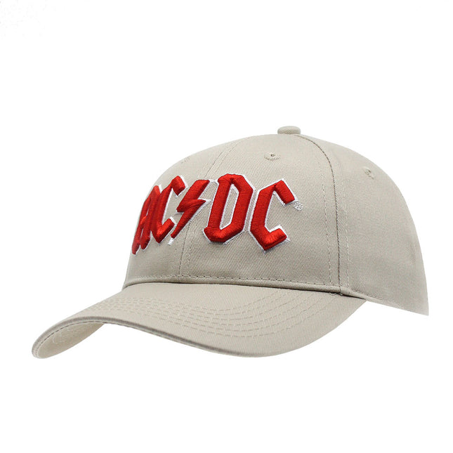 AC/DC Red Logo Unisex Cotton Adjustable Baseball Cap Sand