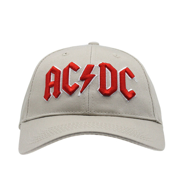 AC/DC Red Logo Unisex Cotton Adjustable Baseball Cap Sand