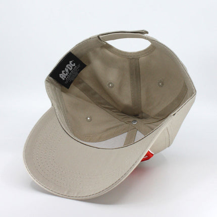 AC/DC Red Logo Unisex Cotton Adjustable Baseball Cap Sand