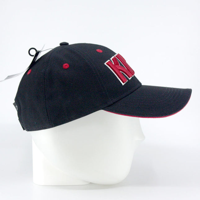 KISS Unisex Cotton Adjustable Baseball Cap Red on White Logo Black