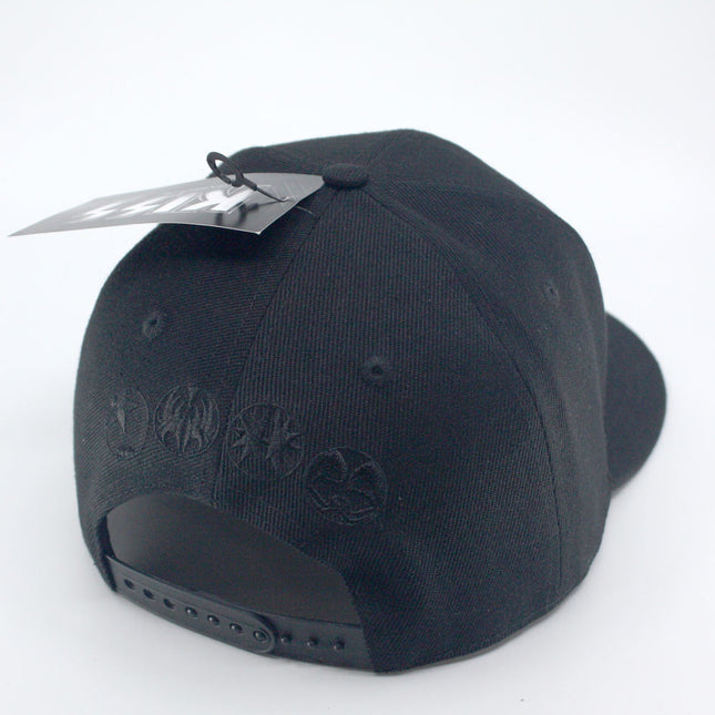 KISS Neon Faces Unisex Cotton Flat Brim Adjustable Snapback Baseball Cap Black