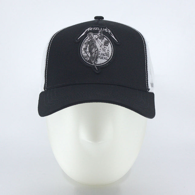 Metallica Justice Mono Unisex Cotton Mesh Back Baseball Cap Black & White