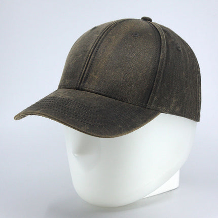 Heavy Washed Wax Coated Structured Adjustable Low Profile Baseball Cap
