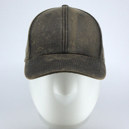 Heavy Washed Wax Coated Structured Adjustable Low Profile Baseball Cap