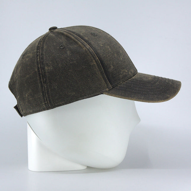 Heavy Washed Wax Coated Structured Adjustable Low Profile Baseball Cap