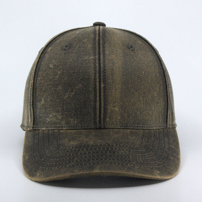 Heavy Washed Wax Coated Structured Adjustable Low Profile Baseball Cap