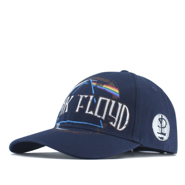 Pink Floyd Dark Side of the Moon Album Distressed Unisex Cotton Adjustable Baseball Cap Navy Blue