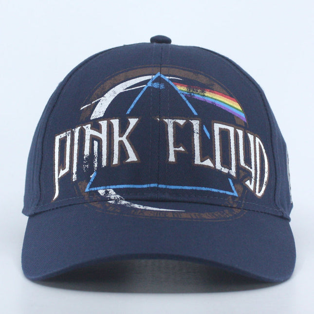 Pink Floyd Dark Side of the Moon Album Distressed Unisex Cotton Adjustable Baseball Cap Navy Blue
