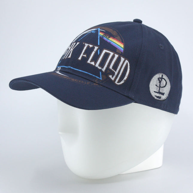 Pink Floyd Dark Side of the Moon Album Distressed Unisex Cotton Adjustable Baseball Cap Navy Blue