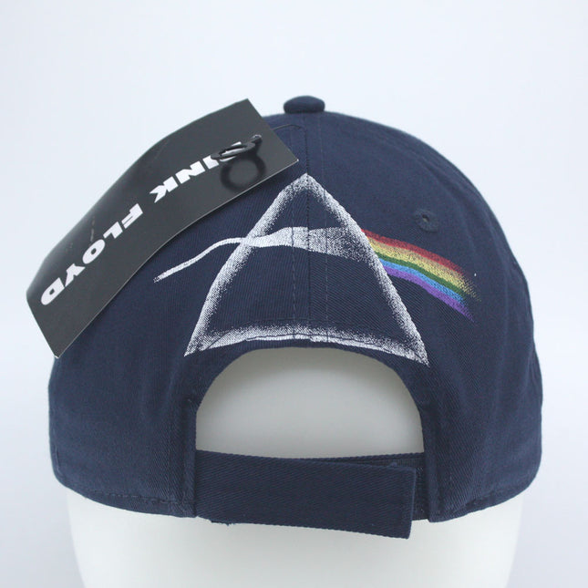 Pink Floyd Dark Side of the Moon Album Distressed Unisex Cotton Adjustable Baseball Cap Navy Blue