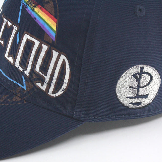 Pink Floyd Dark Side of the Moon Album Distressed Unisex Cotton Adjustable Baseball Cap Navy Blue
