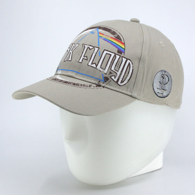 Pink Floyd Dark Side of the Moon Album Distressed Unisex Cotton Adjustable Baseball Cap Sand