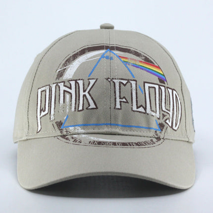 Pink Floyd Dark Side of the Moon Album Distressed Unisex Cotton Adjustable Baseball Cap Sand
