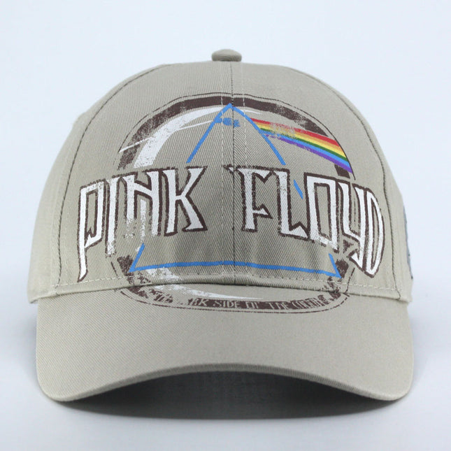 Pink Floyd Dark Side of the Moon Album Distressed Unisex Cotton Adjustable Baseball Cap Sand