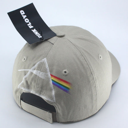 Pink Floyd Dark Side of the Moon Album Distressed Unisex Cotton Adjustable Baseball Cap Sand
