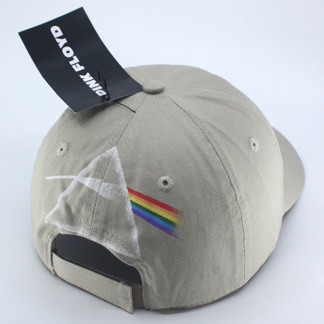 Pink Floyd Dark Side of the Moon Album Distressed Unisex Cotton Adjustable Baseball Cap Sand