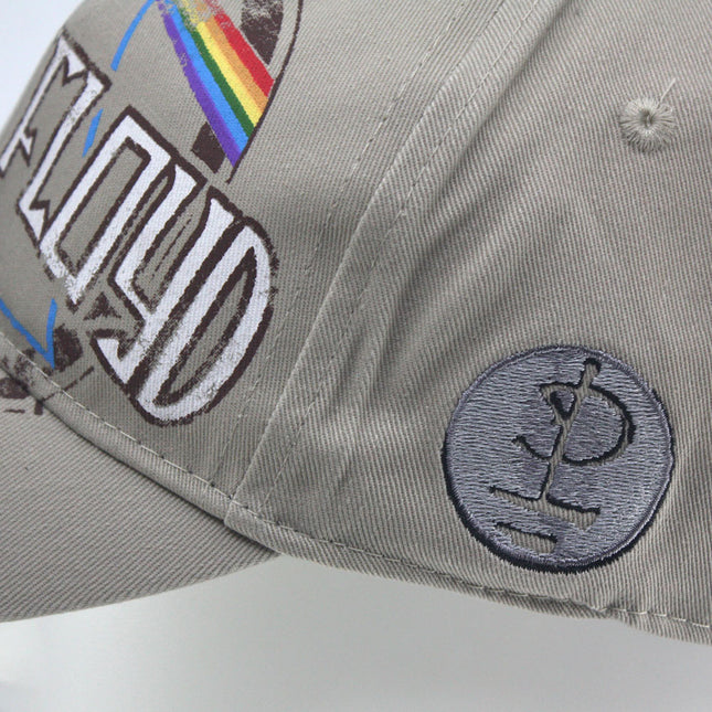 Pink Floyd Dark Side of the Moon Album Distressed Unisex Cotton Adjustable Baseball Cap Sand