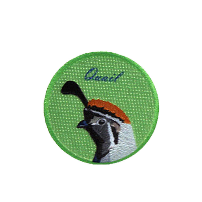 Embroidered Wild Nature Cotton Sew-On Iron On Standard Woven Patch Applique - Quail