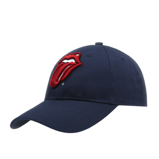 The Rolling Stones Classic Tongue Unisex Cotton Baseball Cap Navy Blue