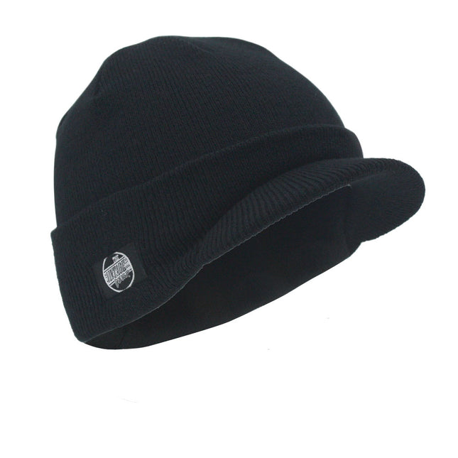 The Vintage Year Logo Plain Short Billed Knit Radar with Cuff Beanie