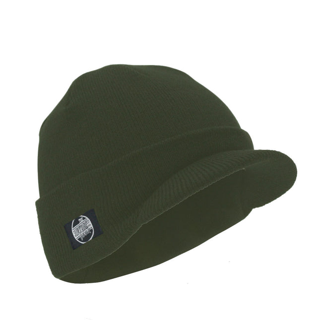 The Vintage Year Logo Plain Short Billed Knit Radar with Cuff Beanie