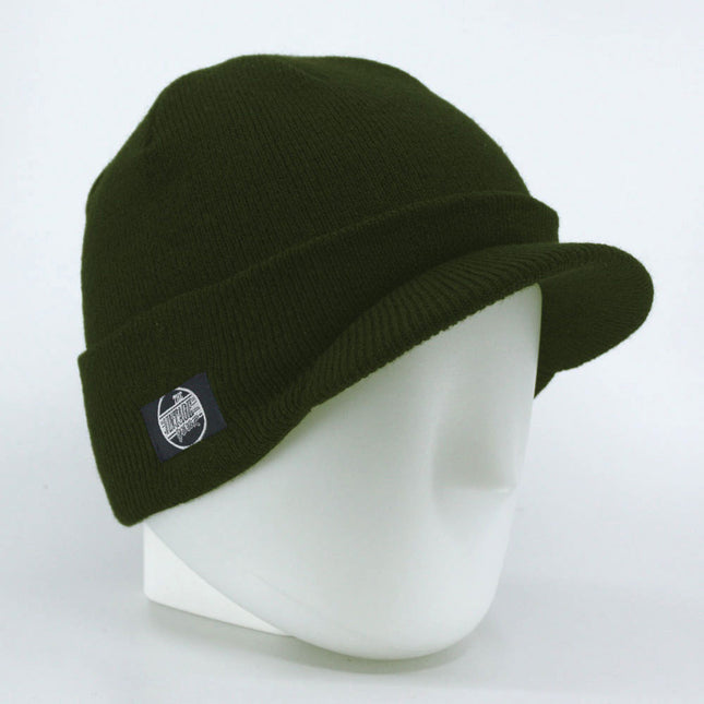 The Vintage Year Logo Plain Short Billed Knit Radar with Cuff Beanie