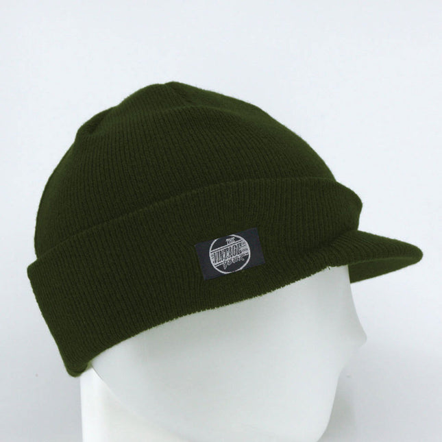 The Vintage Year Logo Plain Short Billed Knit Radar with Cuff Beanie