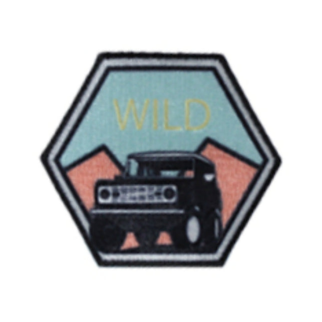 Embroidered Vintage Car Cotton Sew-On Iron On Standard Woven Patch Applique - Wild