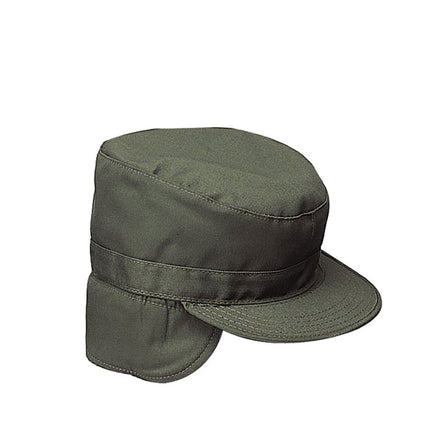 Military G.I. Type Combat Ear Flap Cap - Olive Drab