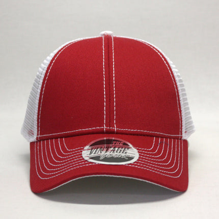 Two Tone Cotton Twill Mesh Adjustable Trucker Baseball Cap