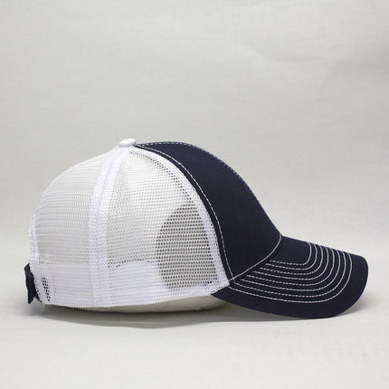 Two Tone Cotton Twill Mesh Adjustable Trucker Baseball Cap