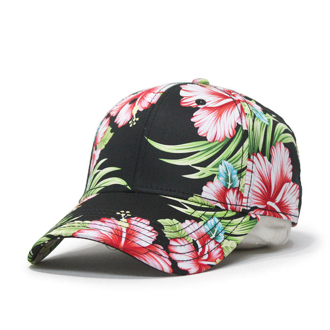 Floral Hawaiian Cotton Twill Low Profile Adjustable Snapback Baseball Caps