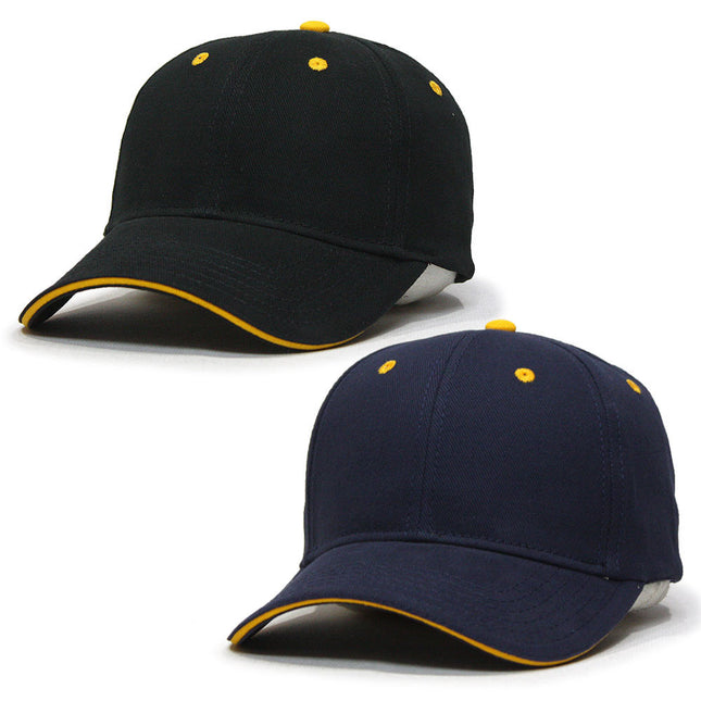 Brushed Bull Denim Sandwich Visor Low Profile Adjustable Baseball Caps