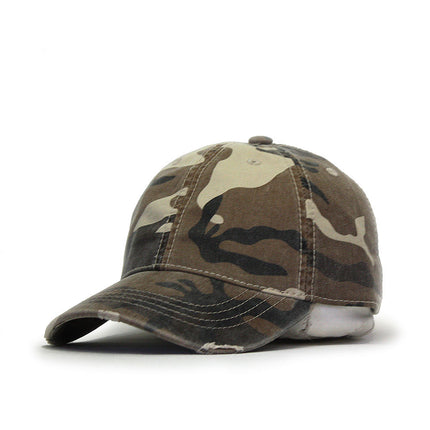 Camouflage Kids Washed Cotton Distressed Visor Adjustable Baseball Cap