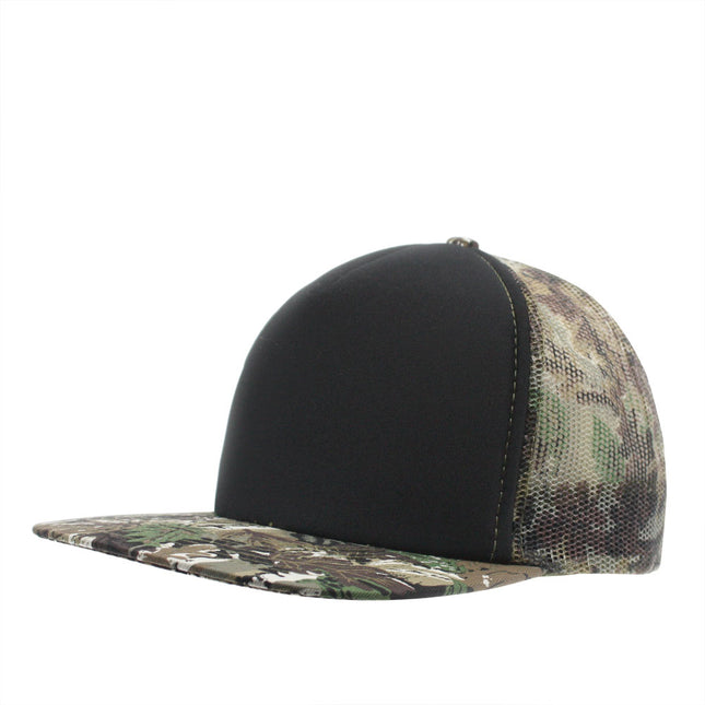Camouflage Cotton Flat Visor Foam Mesh Baseball Cap