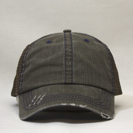 Distressed Cotton Soft Mesh Adjustable Trucker Baseball Cap