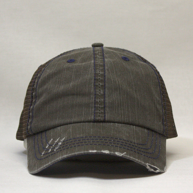 Distressed Cotton Soft Mesh Adjustable Trucker Baseball Cap