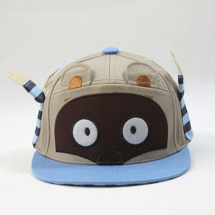 Kids Cloud Bread Cat Raccoon Boys Girls Flat Bill Snapback Baseball Cap