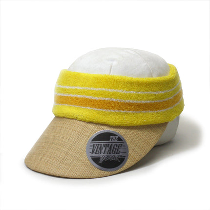 Terry Cloth Crown Straw Visor Sun Sports Hat
