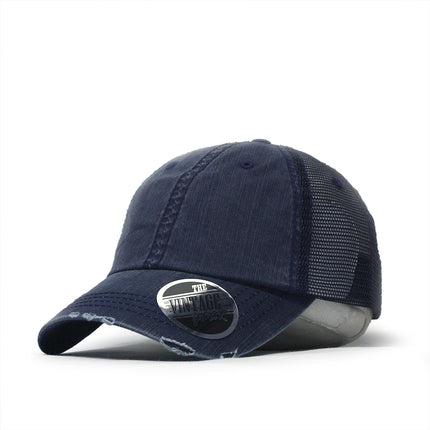 Distressed Cotton Soft Mesh Adjustable Trucker Baseball Cap