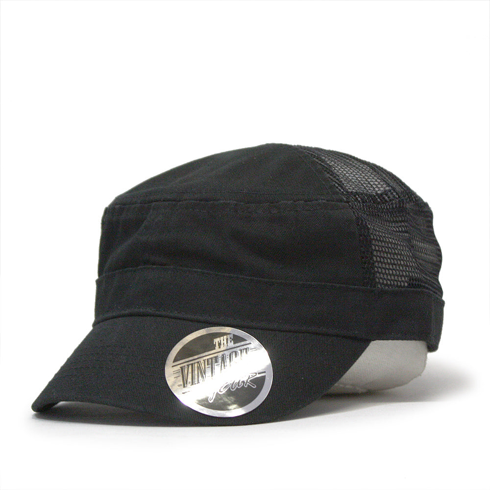 Heavy Stitch Washed Cadet Cotton Twill Adjustable Military Radar Caps