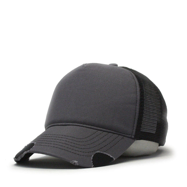 Distressed Cotton Twill Mesh Adjustable Trucker Baseball Cap