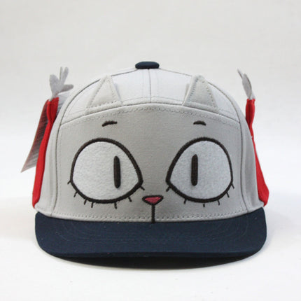 Kids Cloud Bread Cat Raccoon Boys Girls Flat Bill Snapback Baseball Cap