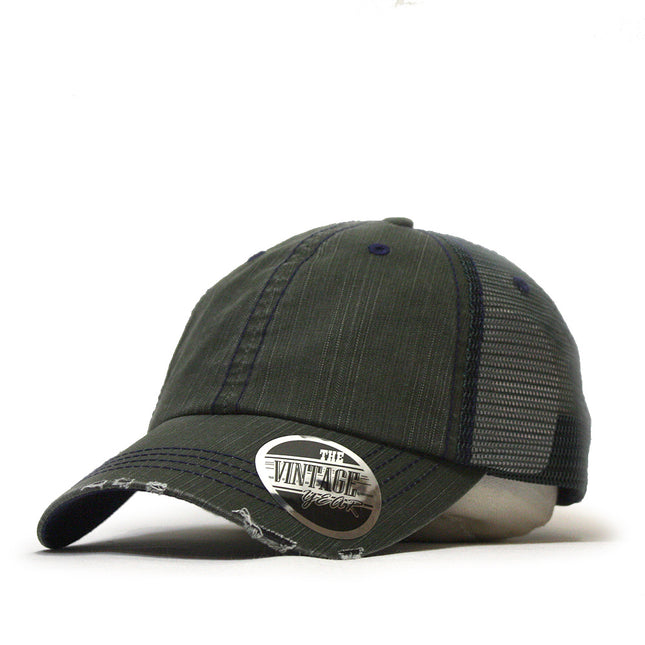 Distressed Cotton Soft Mesh Adjustable Trucker Baseball Cap