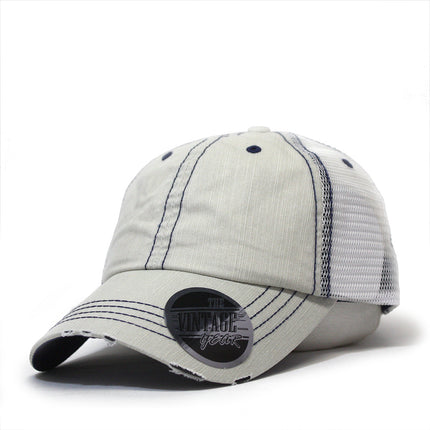 Distressed Cotton Soft Mesh Adjustable Trucker Baseball Cap
