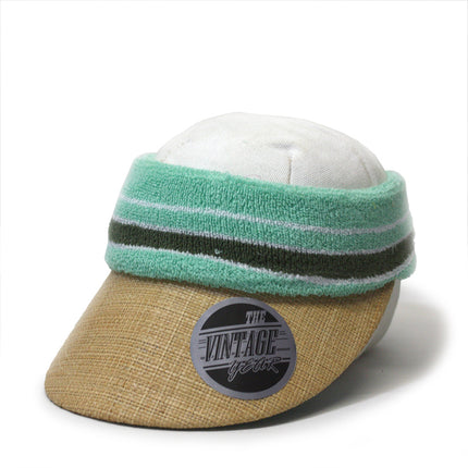 Terry Cloth Crown Straw Visor Sun Sports Hat