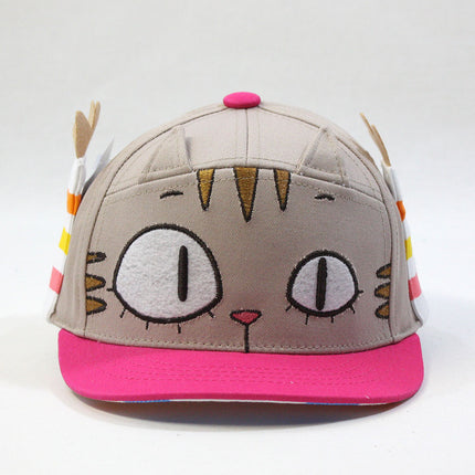 Kids Cloud Bread Cat Raccoon Boys Girls Flat Bill Snapback Baseball Cap